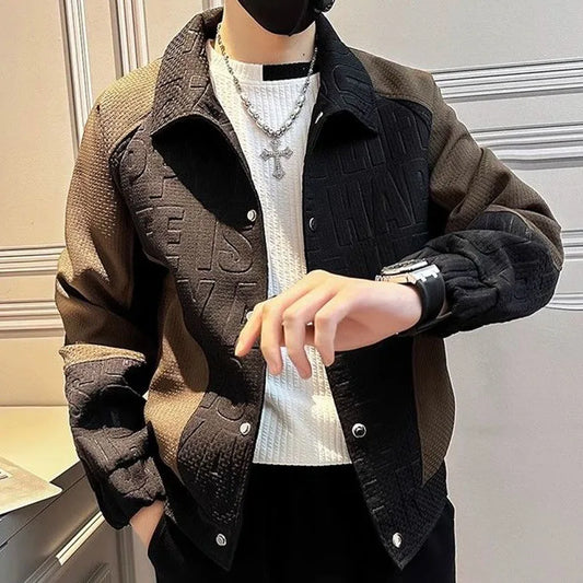 New Spring Fashion Trends Advanced Handsome Colored Polo Coat Jacket Casual and Versatile Design Men's Jacket