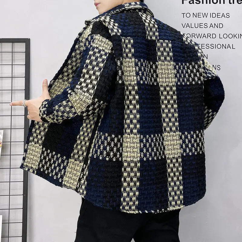 New Men's Thick Shirt Jacket for Spring 2025, Casual and Fashionable Street Wear, Single Breasted Slim Fit Shirt