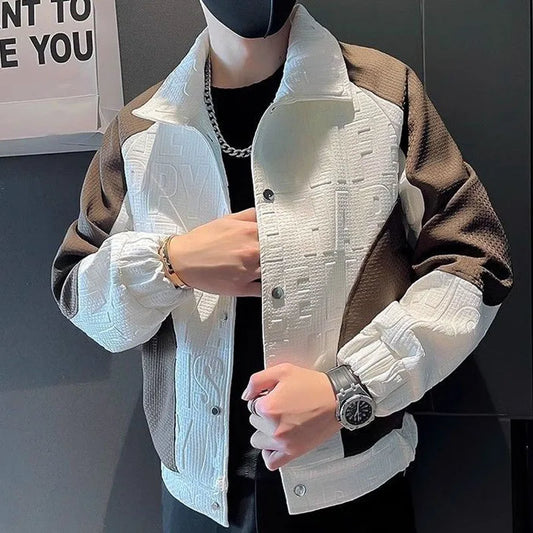 New Spring Fashion Trends Advanced Handsome Colored Polo Coat Jacket Casual and Versatile Design Men's Jacket