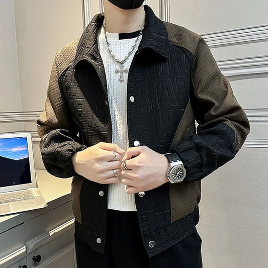 New Spring Fashion Trends Advanced Handsome Colored Polo Coat Jacket Casual and Versatile Design Men's Jacket