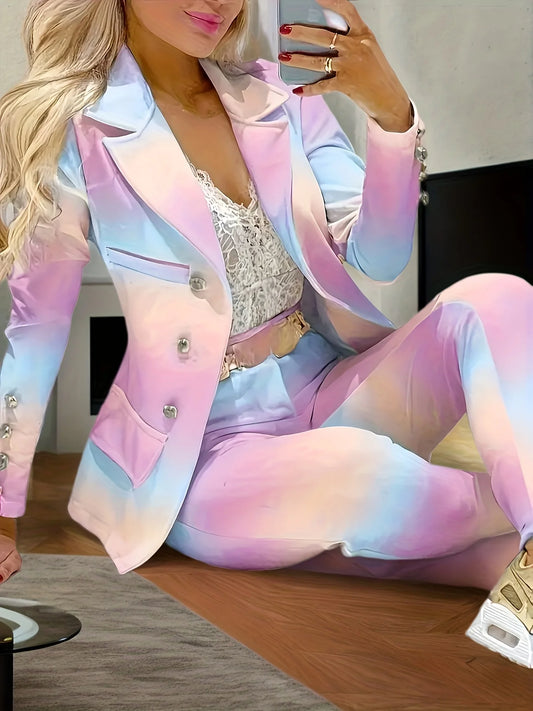 2025 double breasted lapel long sleeved suit jacket and pants clothing,