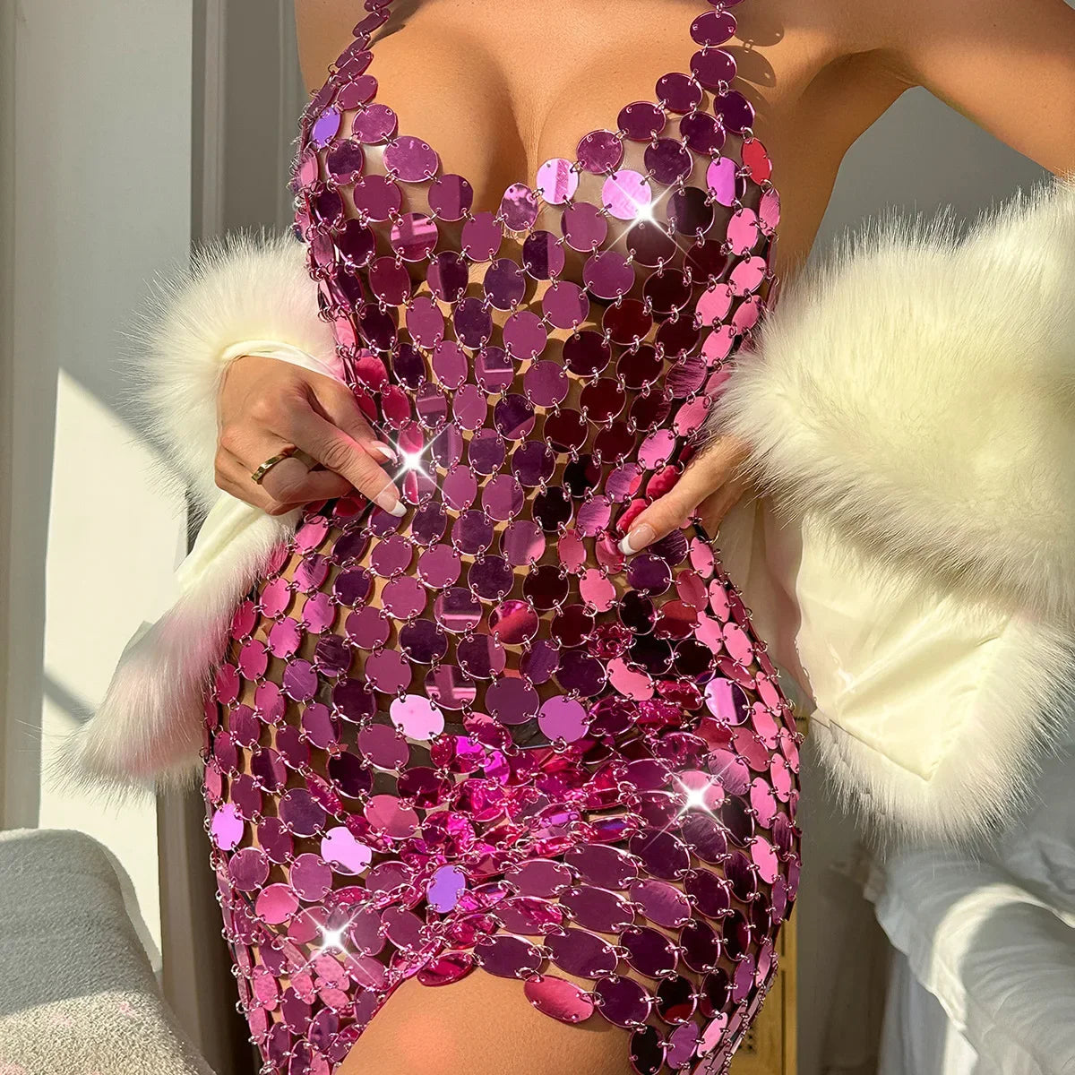 New Style Punk Style Sexy Acrylic Dress