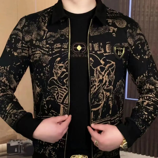 Men's Fashion New Style Personalized Handsome Collar Trendy Casual Versatile Coat