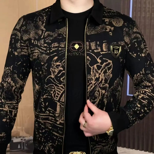 Men's Fashion New Style Personalized Handsome Collar Trendy Casual Versatile Coat
