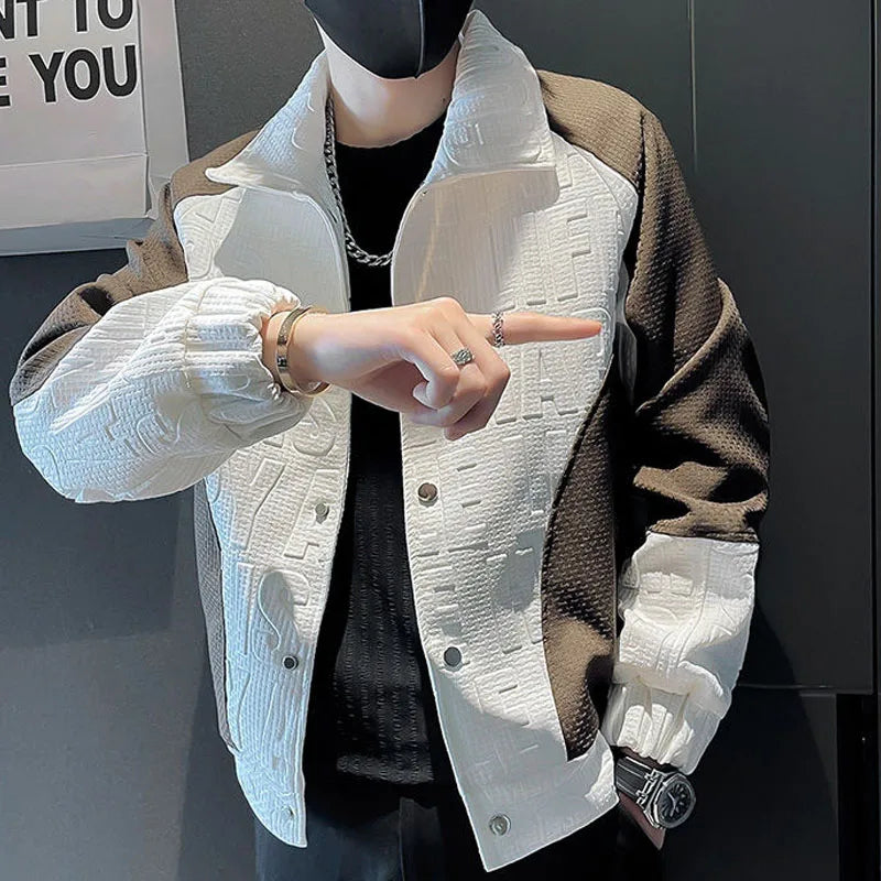 New Spring Fashion Trends Advanced Handsome Colored Polo Coat Jacket Casual and Versatile Design Men's Jacket