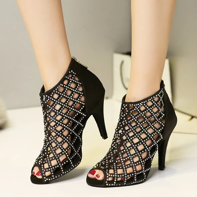 Dance Shoe Rhinestone Cuban Heel