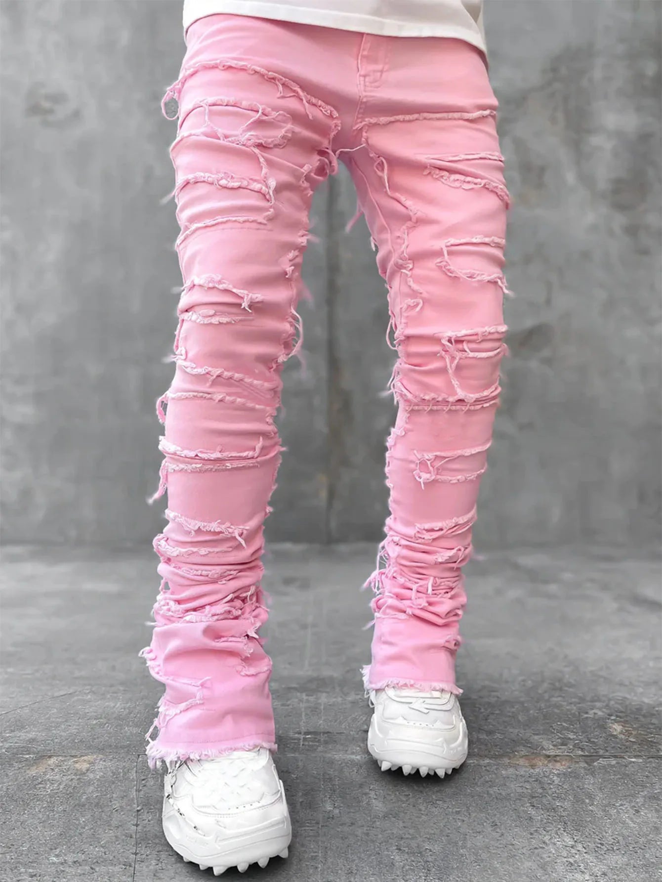 Jeans Ripped Slim Fit Patch