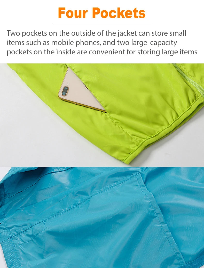Waterproof Hiking Jackets for Men and Women Sun Protection, Windbreaker, Camping, Climbing,Rain