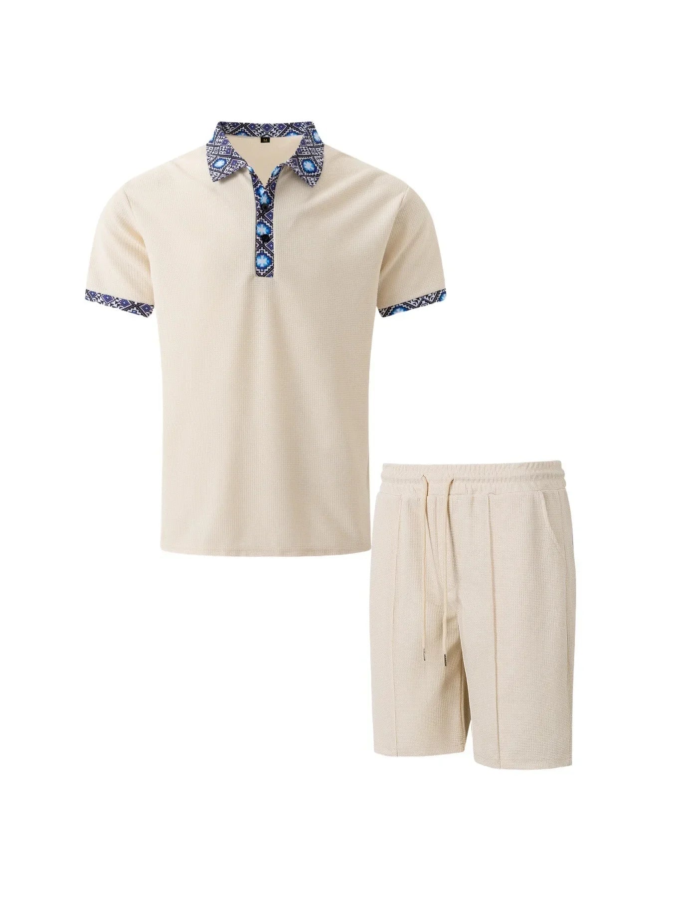 Men Sports Polo Suit Short Sleeve Stylish Zipper