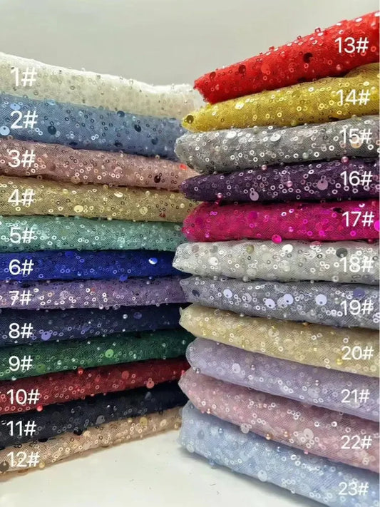 Blue glitter mermaid prom gown with sweetheart neckline and detachable satin sleeves — modern, formal, and customizable.