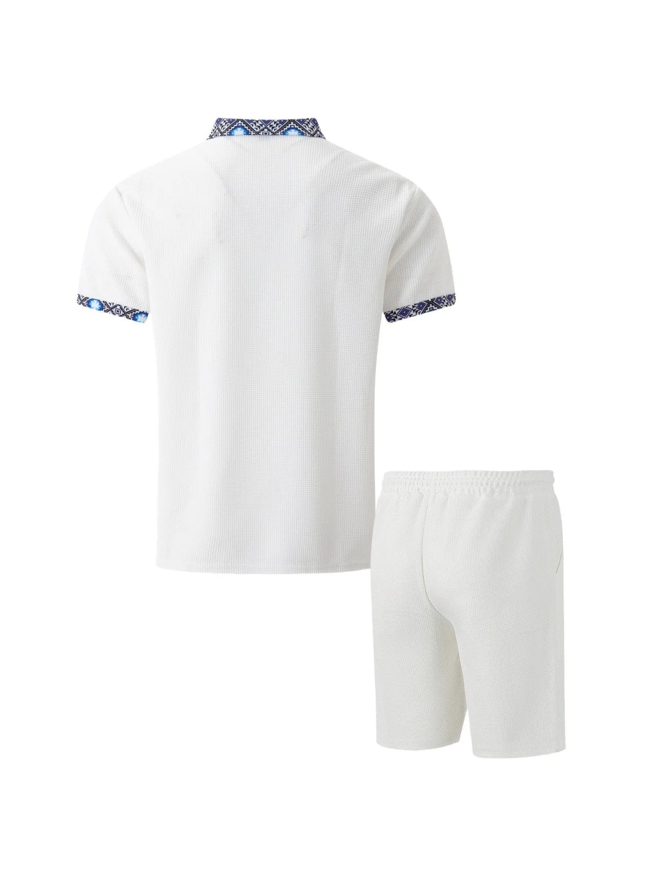 Men Sports Polo Suit Short Sleeve Stylish Zipper