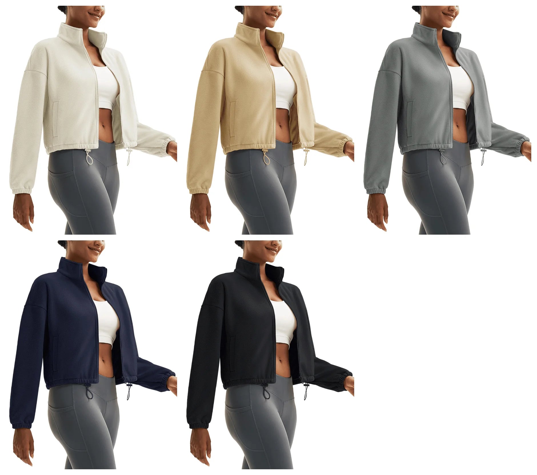 Winter Fleece Cropped Jacket Women