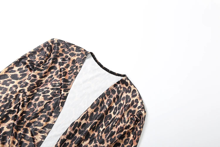 kliou Leopard Attractive Women Maxi Dress