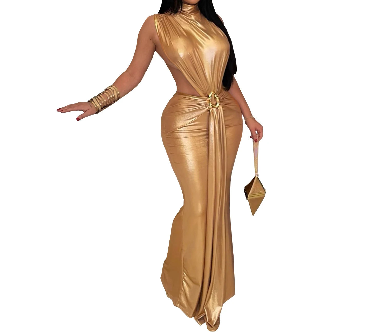 Womens Round neck Sexy Dresses Hollow out Long summer Evening Dresses 2025 Woman Clothes Elegant Party Dresses