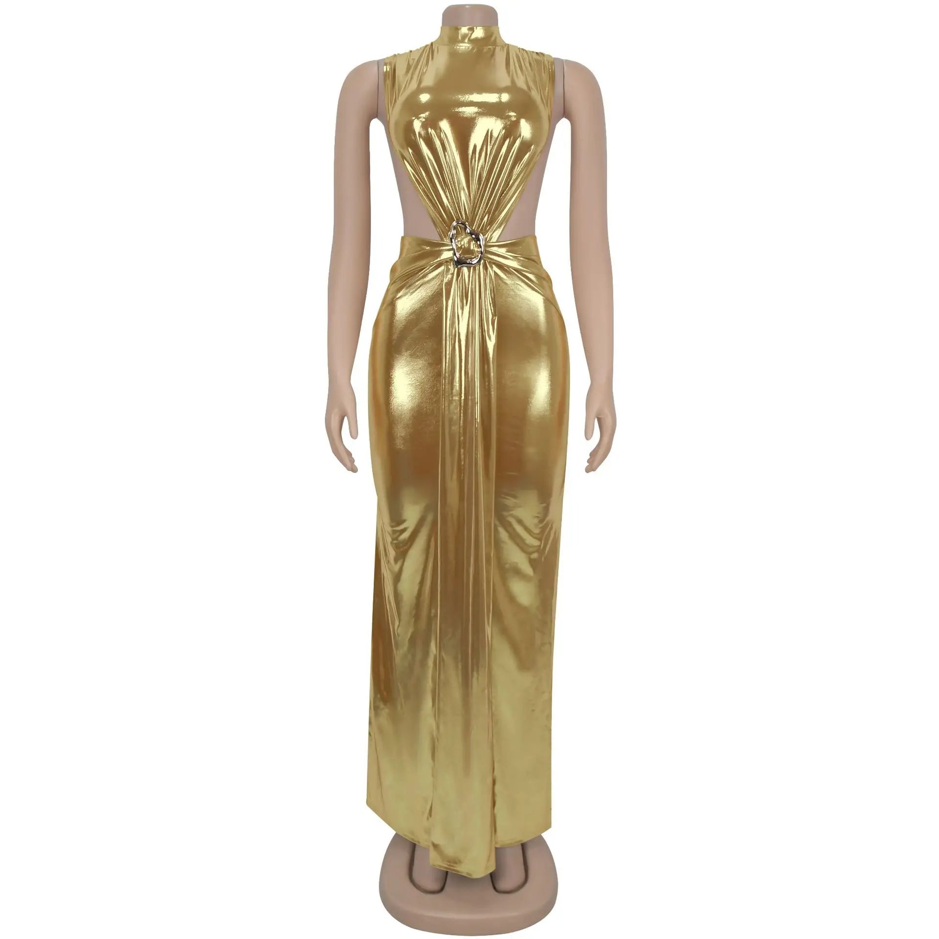 Womens Round neck Sexy Dresses Hollow out Long summer Evening Dresses 2025 Woman Clothes Elegant Party Dresses