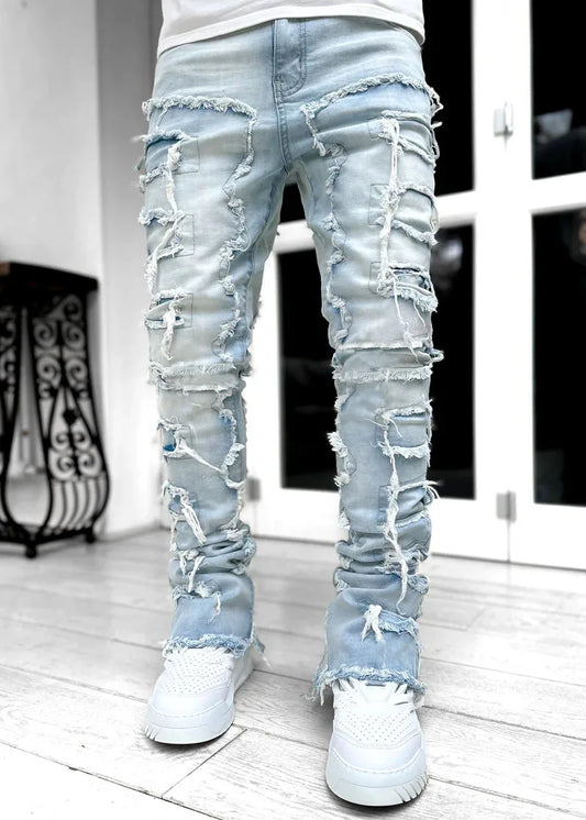 Jeans Ripped Slim Fit Patch