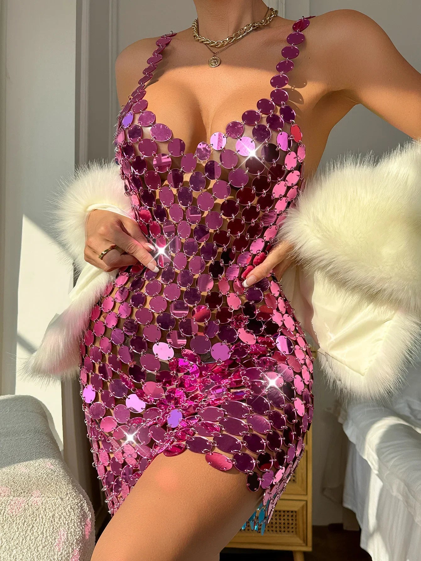 New Style Punk Style Sexy Acrylic Dress