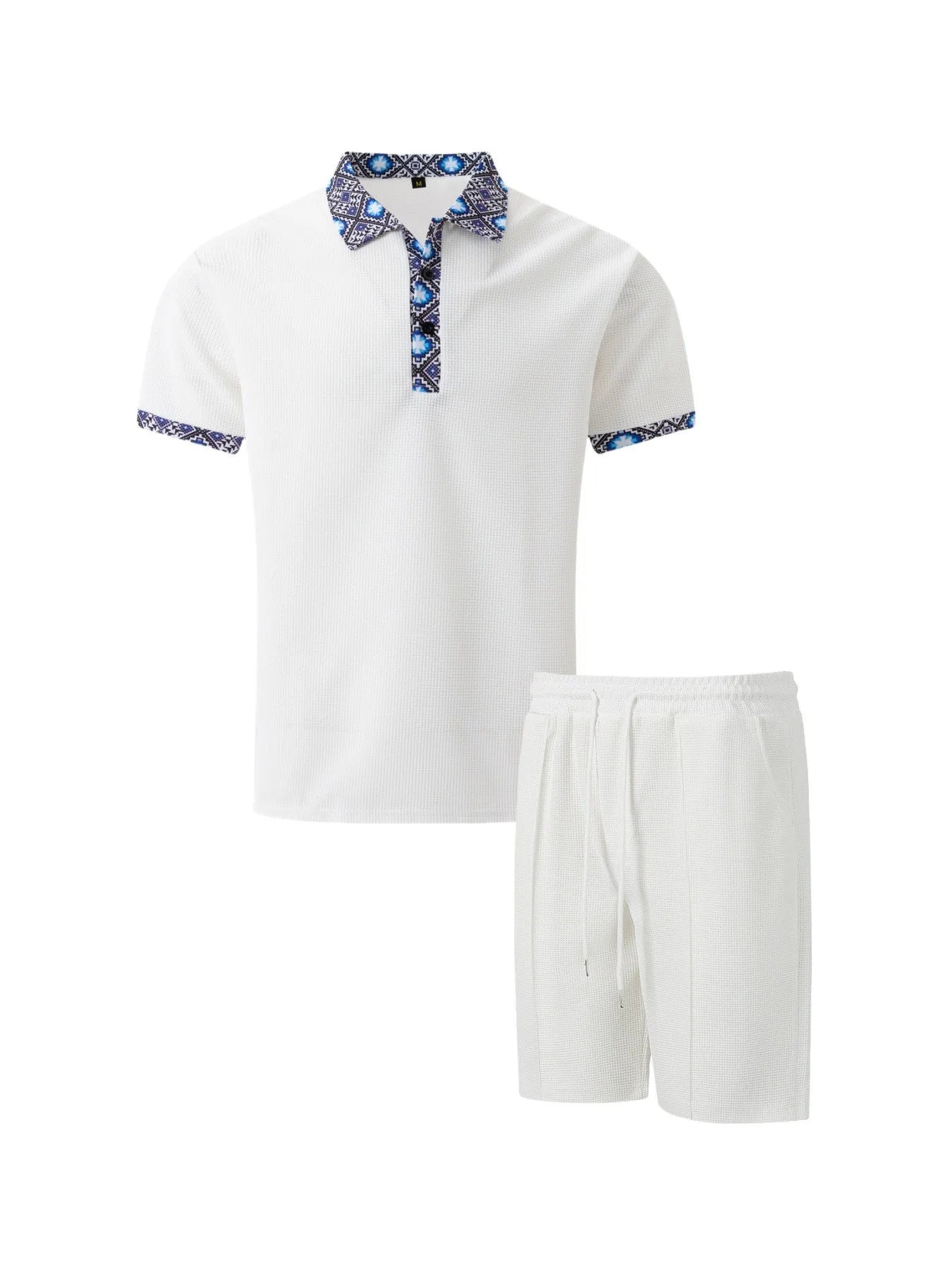 Men Sports Polo Suit Short Sleeve Stylish Zipper