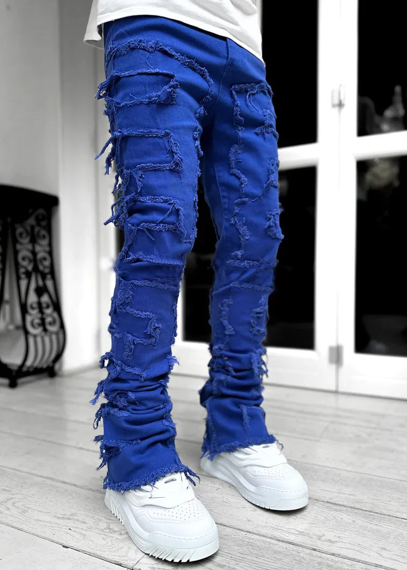 Jeans Ripped Slim Fit Patch