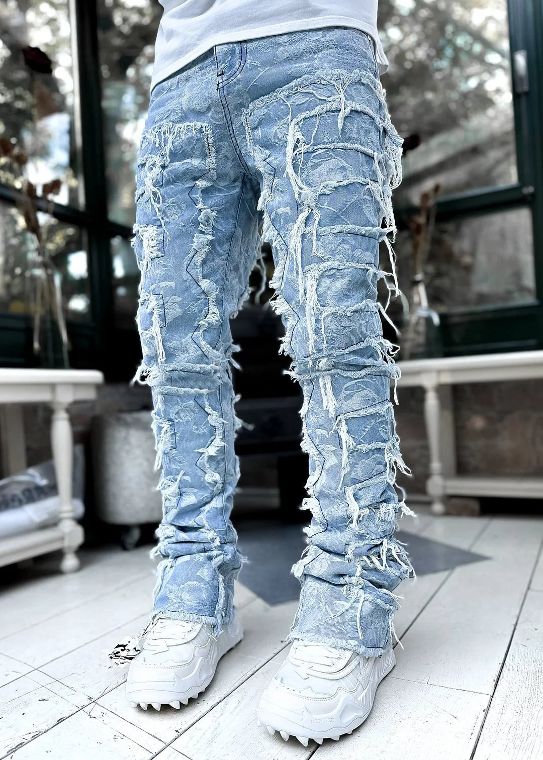 Jeans Ripped Slim Fit Patch