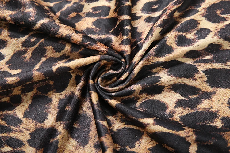 kliou Leopard Attractive Women Maxi Dress
