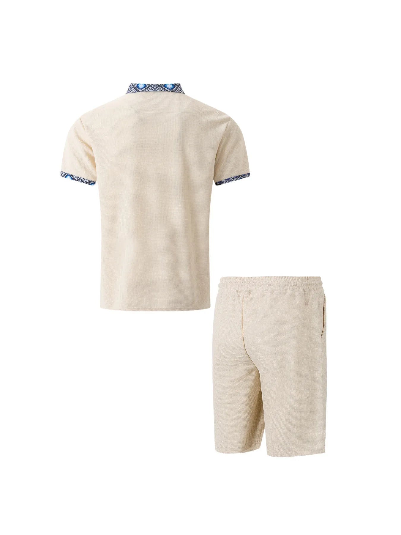 Men Sports Polo Suit Short Sleeve Stylish Zipper