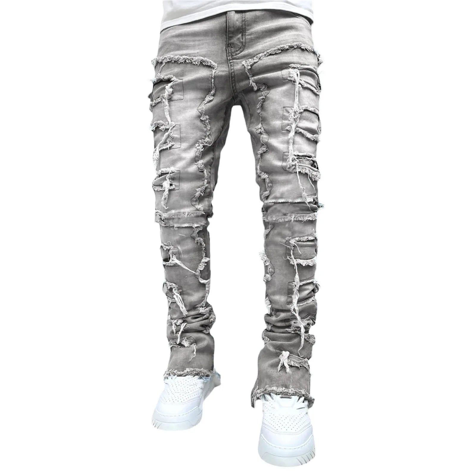 Jeans Ripped Slim Fit Patch