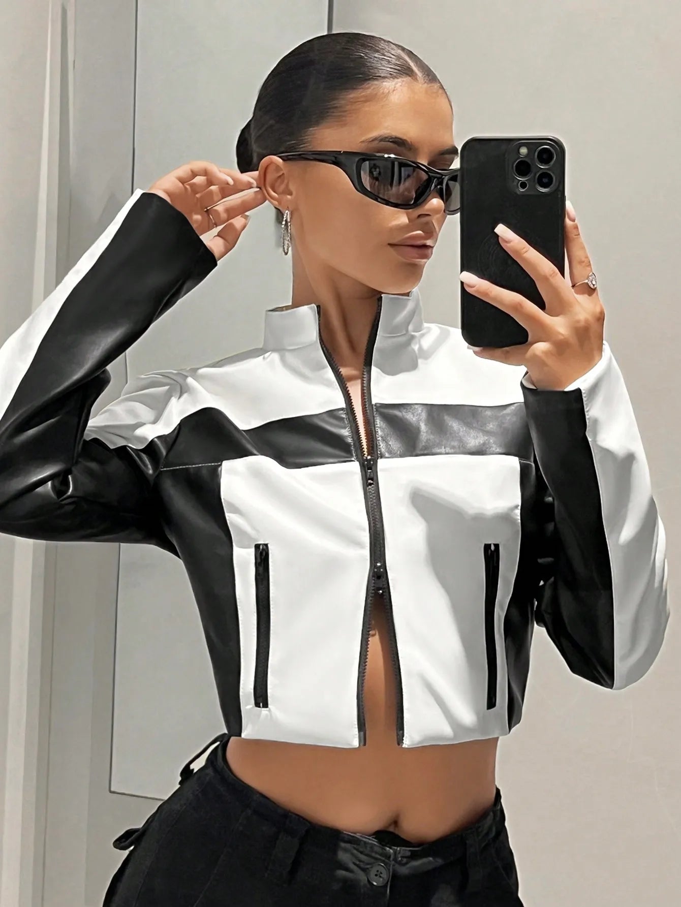 Jackets Y2K Black White