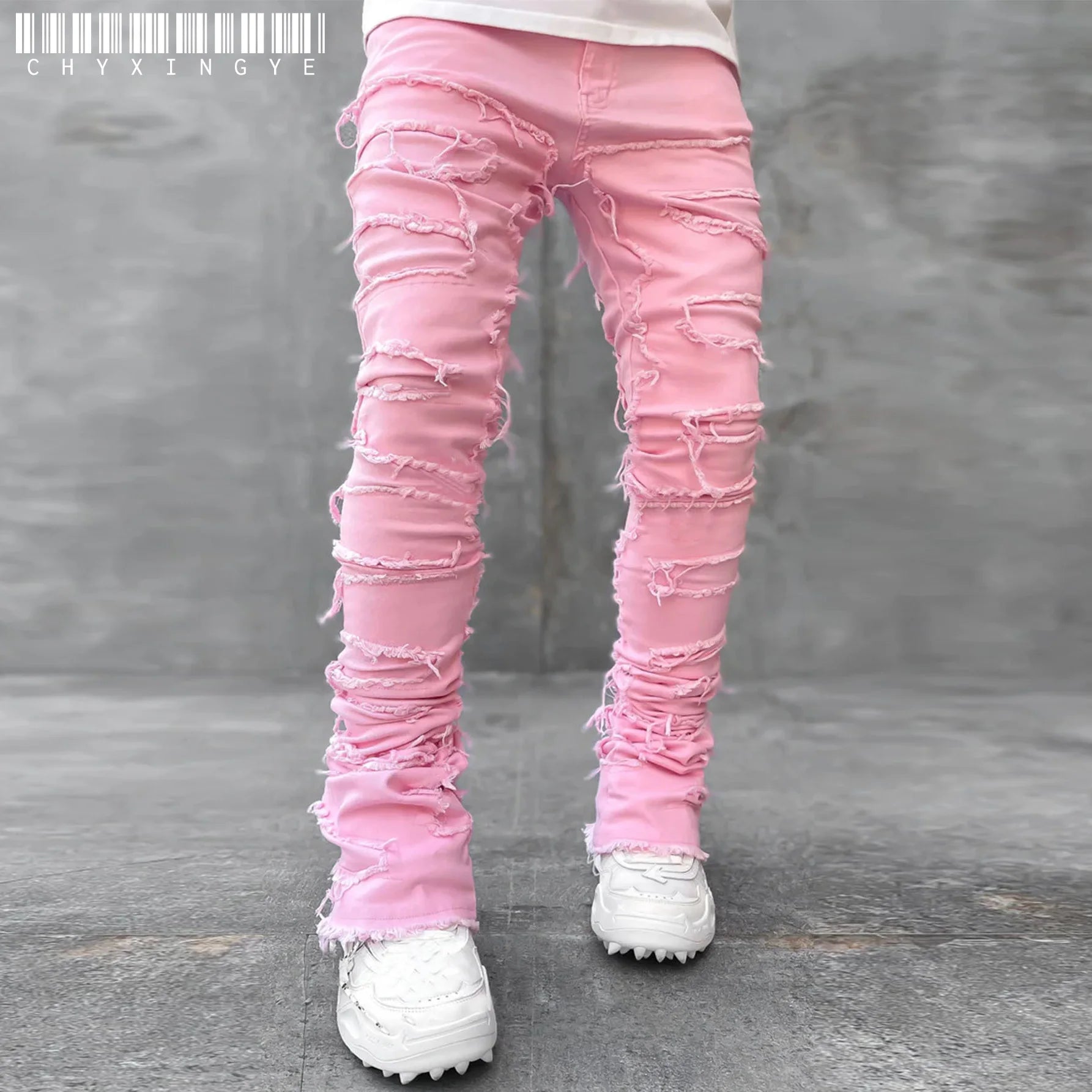 Jeans Ripped Slim Fit Patch