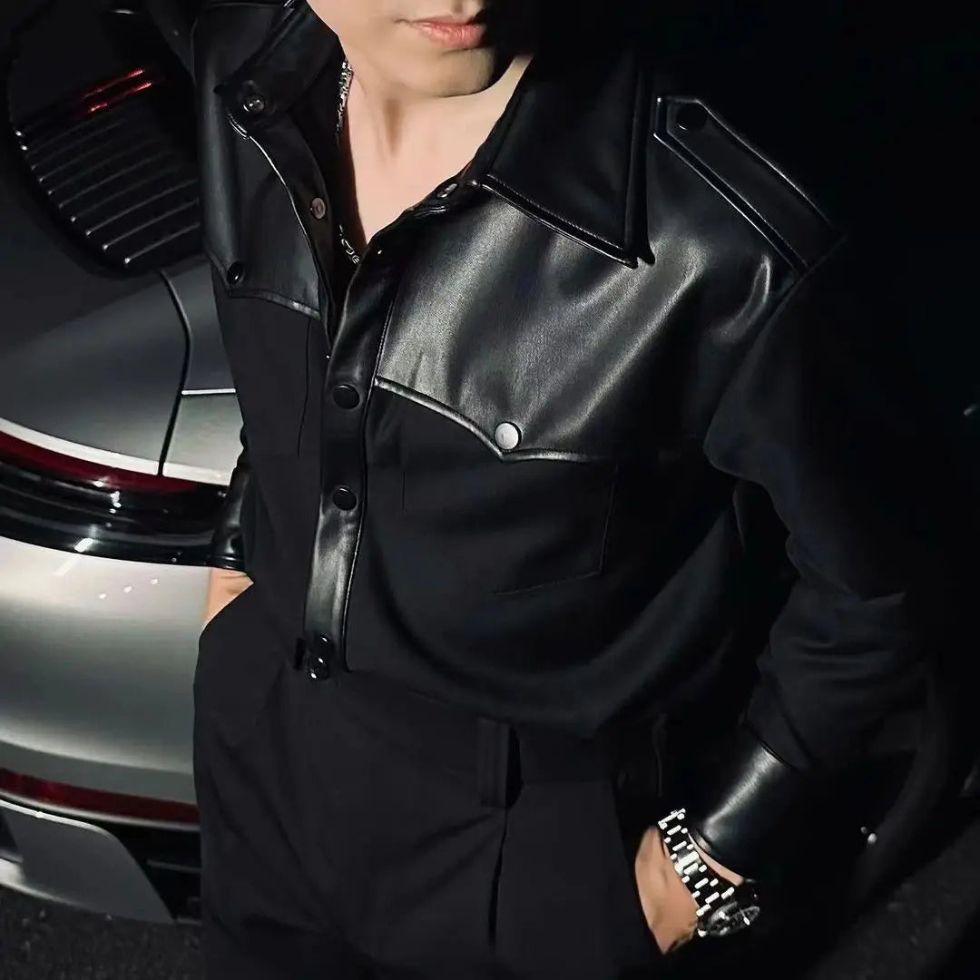 New Fashionxnd Casual Versatile Shirt for Men Personalized Slim Fit Long Sleeved Shirt