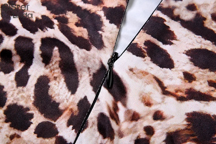 Leopard Color Long Sleeve Dress