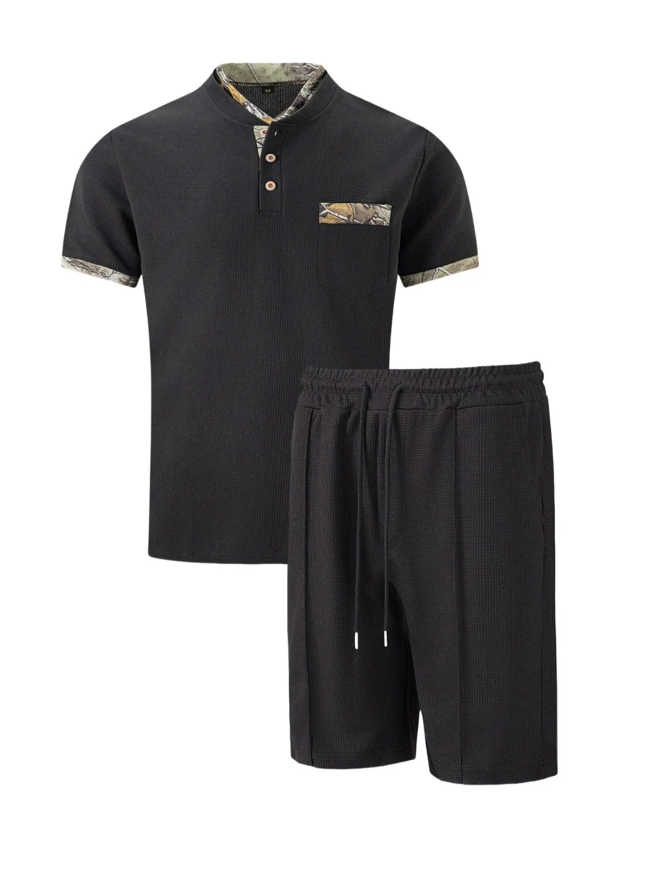 Men Sports Polo Suit Short Sleeve Stylish Zipper