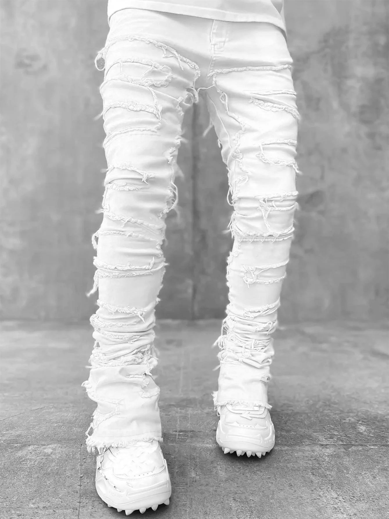 Jeans Ripped Slim Fit Patch