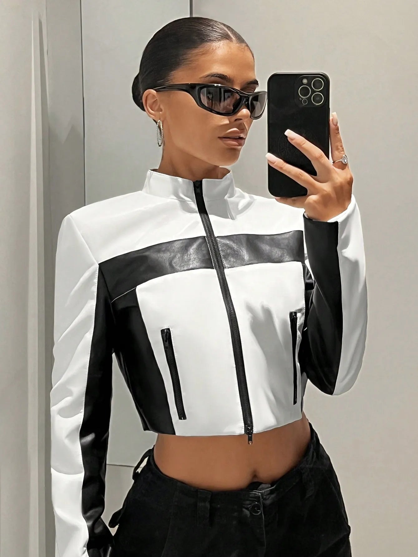 Jackets Y2K Black White