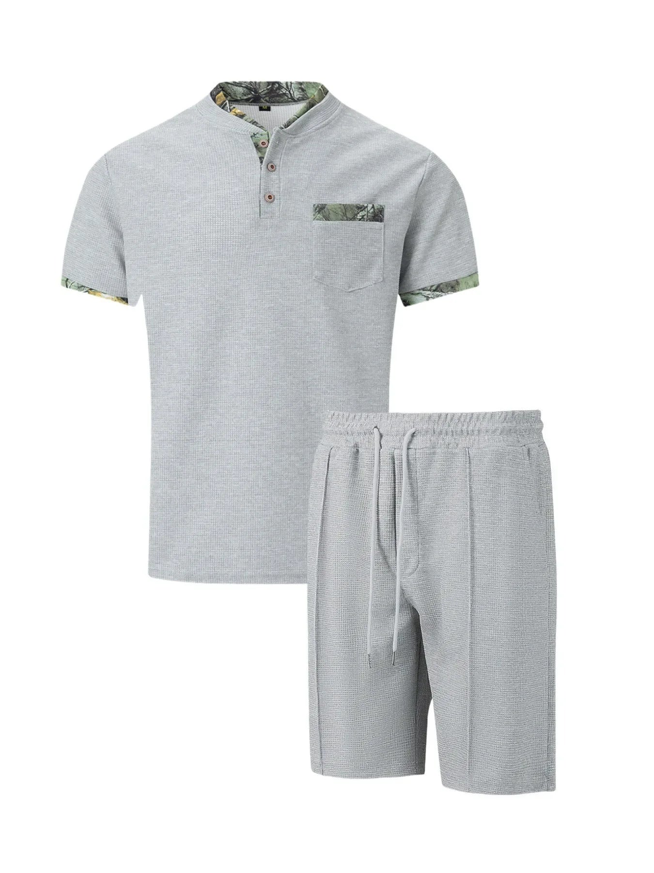 Men Sports Polo Suit Short Sleeve Stylish Zipper