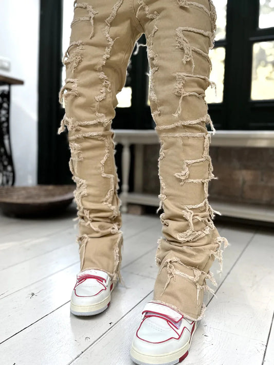 Jeans Ripped Slim Fit Patch