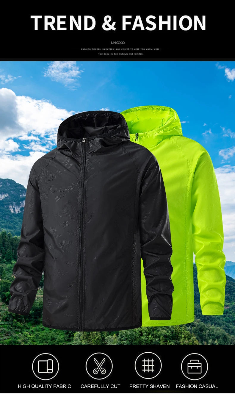 Waterproof Hiking Jackets for Men and Women Sun Protection, Windbreaker, Camping, Climbing,Rain