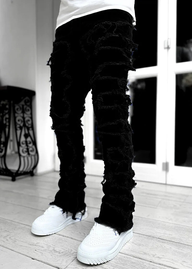 Jeans Ripped Slim Fit Patch
