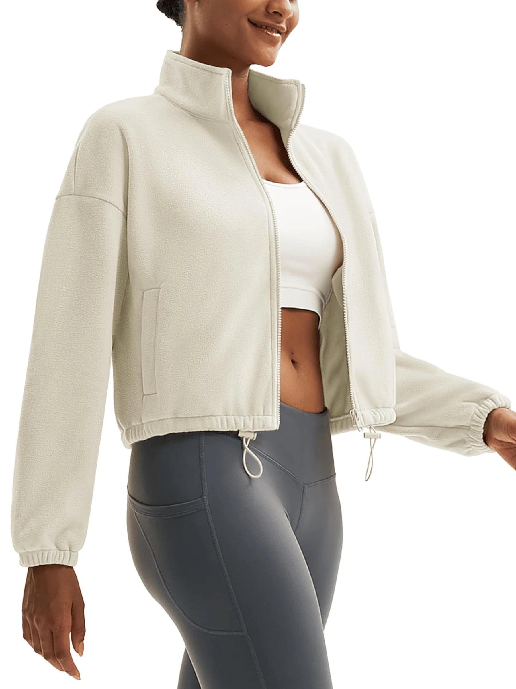 Winter Fleece Cropped Jacket Women