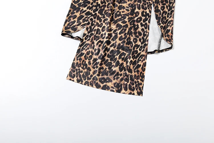 kliou Leopard Attractive Women Maxi Dress