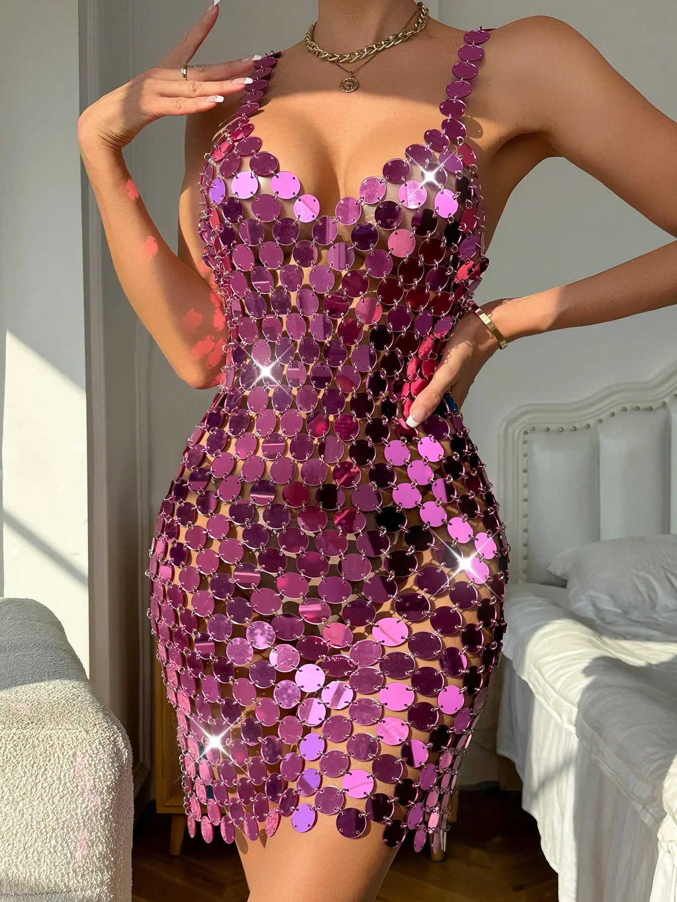 New Style Punk Style Sexy Acrylic Dress