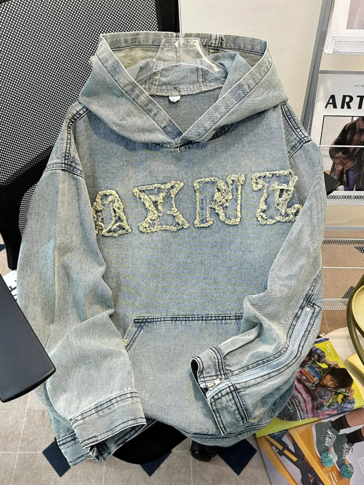 American Fashion Streetwear Ripped Hooded Jackets