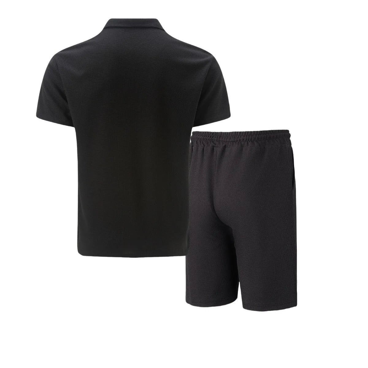 Men Sports Polo Suit Short Sleeve Stylish Zipper