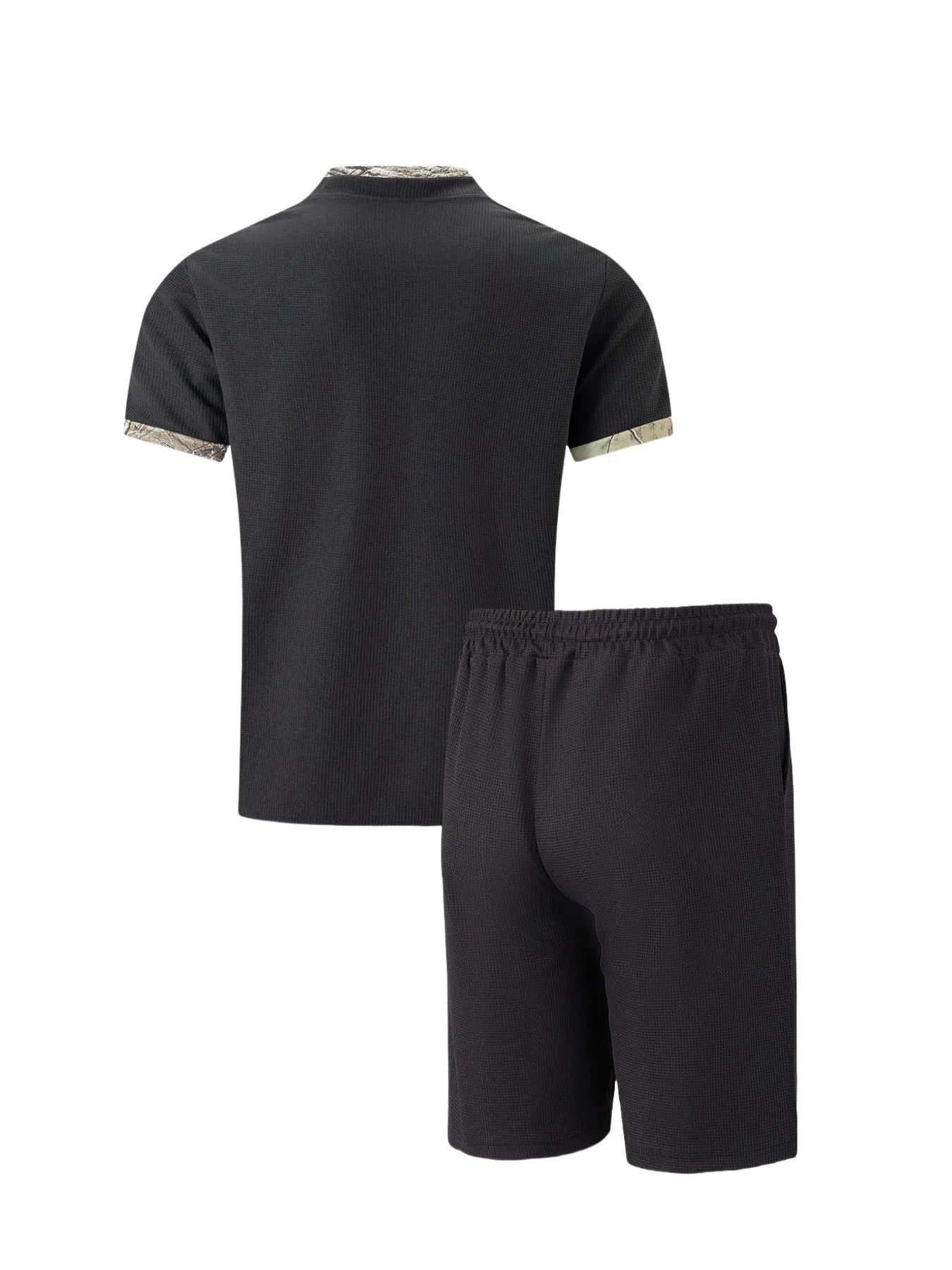 Men Sports Polo Suit Short Sleeve Stylish Zipper
