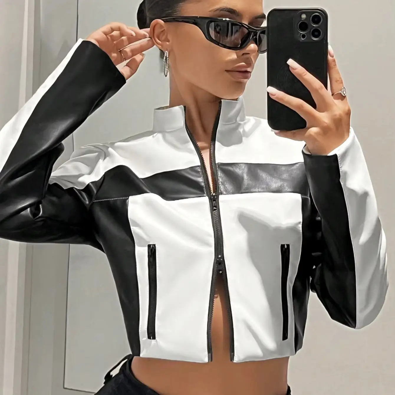 Jackets Y2K Black White