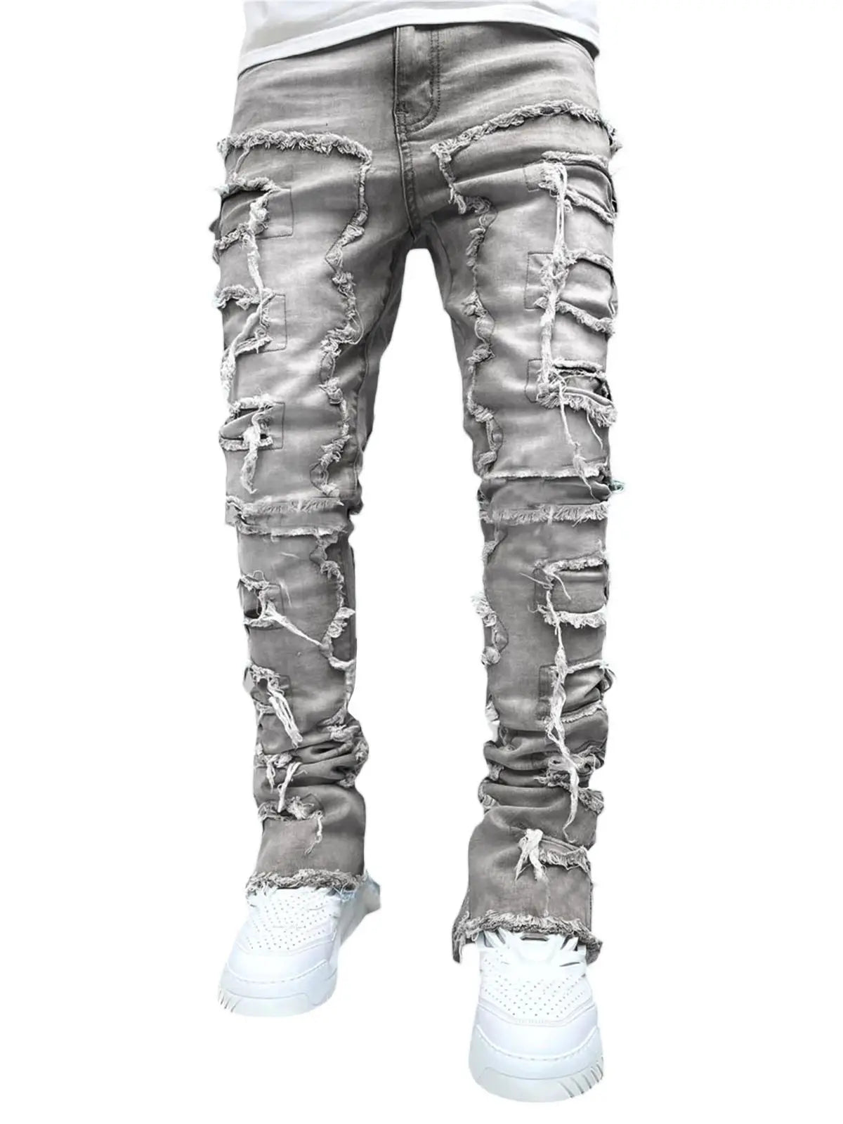 Jeans Ripped Slim Fit Patch