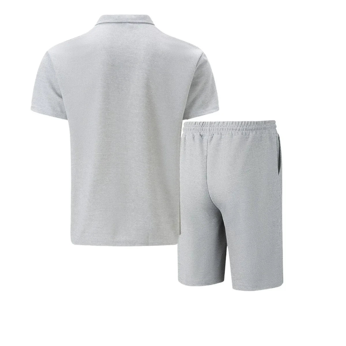 Men Sports Polo Suit Short Sleeve Stylish Zipper