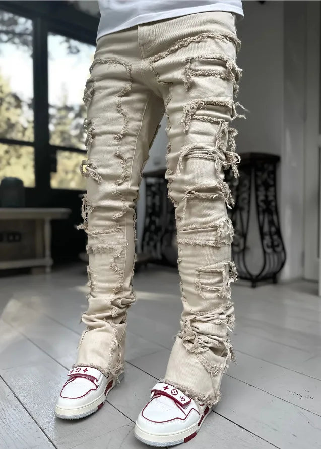 Jeans Ripped Slim Fit Patch