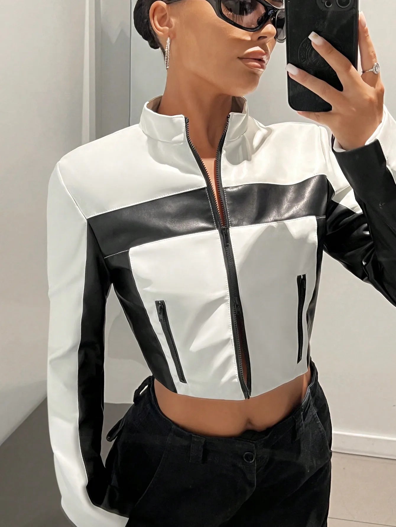 Jackets Y2K Black White