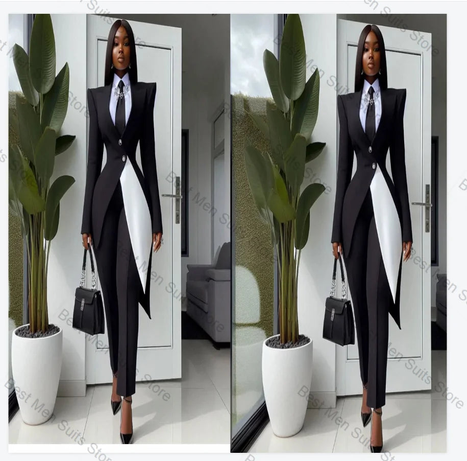 Women Suit Pants Set 2 Pcs Blazer+Trousers